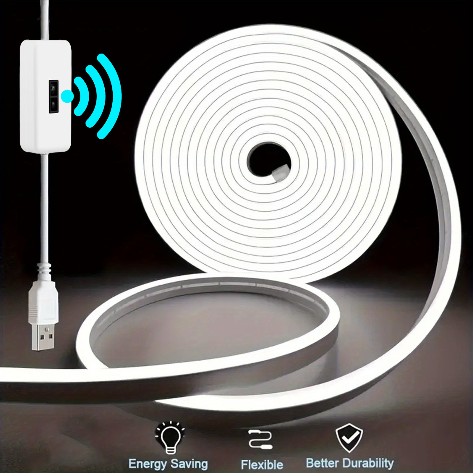 Outdoor Power Strip Weatherproof - Bande lumineuse LED néon avec capteur