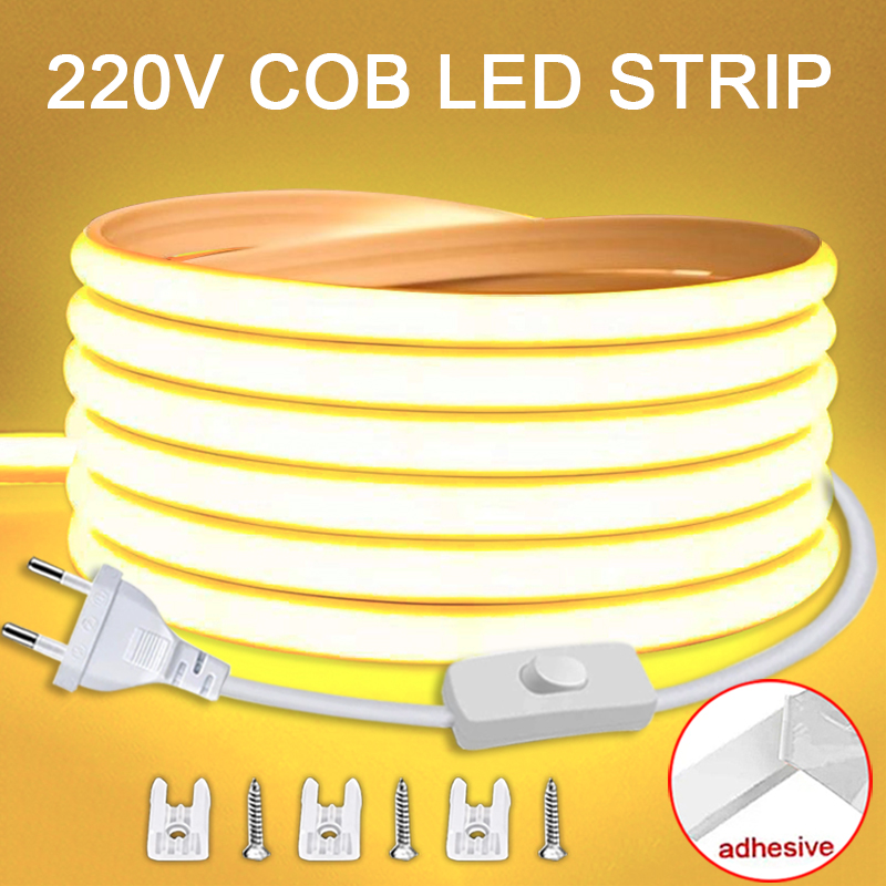 Outdoor Power Strip Weatherproof - Bande LED COB étanche 220V avec