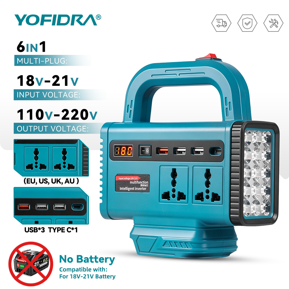 Ac Outdoor Power - Convertisseur d'alimentation portable YOFIDRA 220V, alimentation